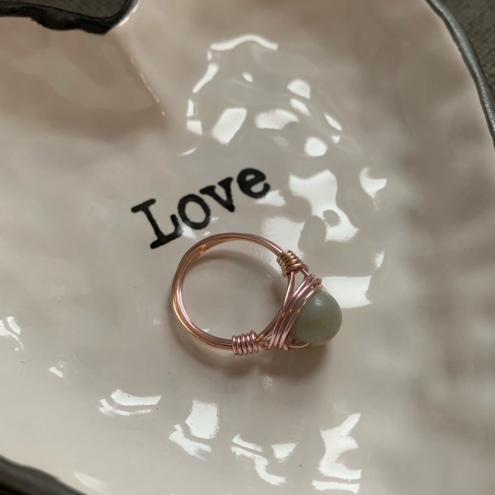 Amazonite Wire Ring - Picture 2 of 4